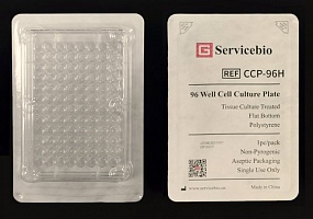 Планшет для культивирования клеток 96-луночный (обработанный ТС, стерильный), 1 шт./упак., Servicebio, Китай, (арт. CCP-96H)